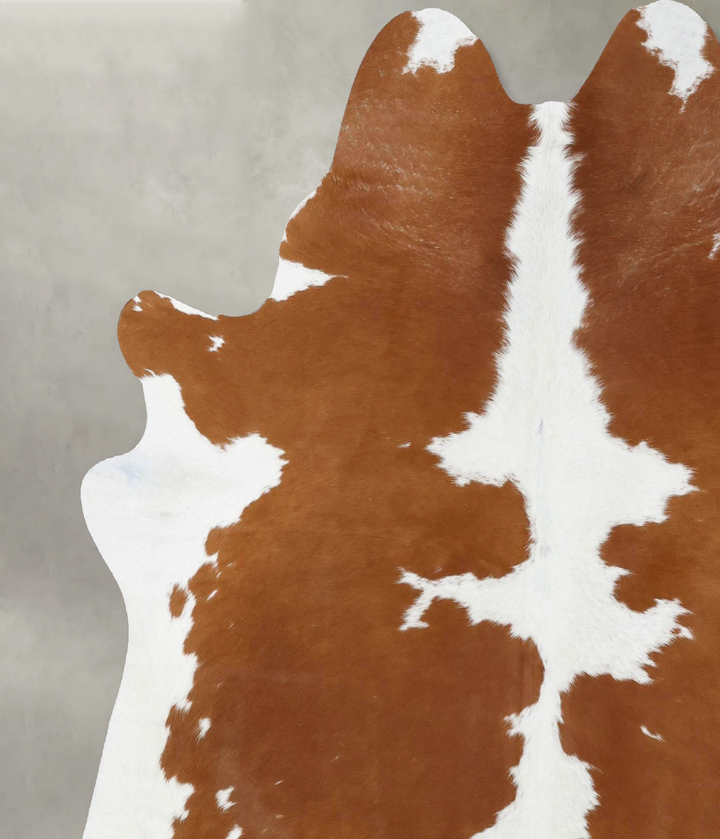 Brown and White X-Large Brazilian Cowhide Rug 7'4"H x 6'4"W #B18794 by Hudson Hides