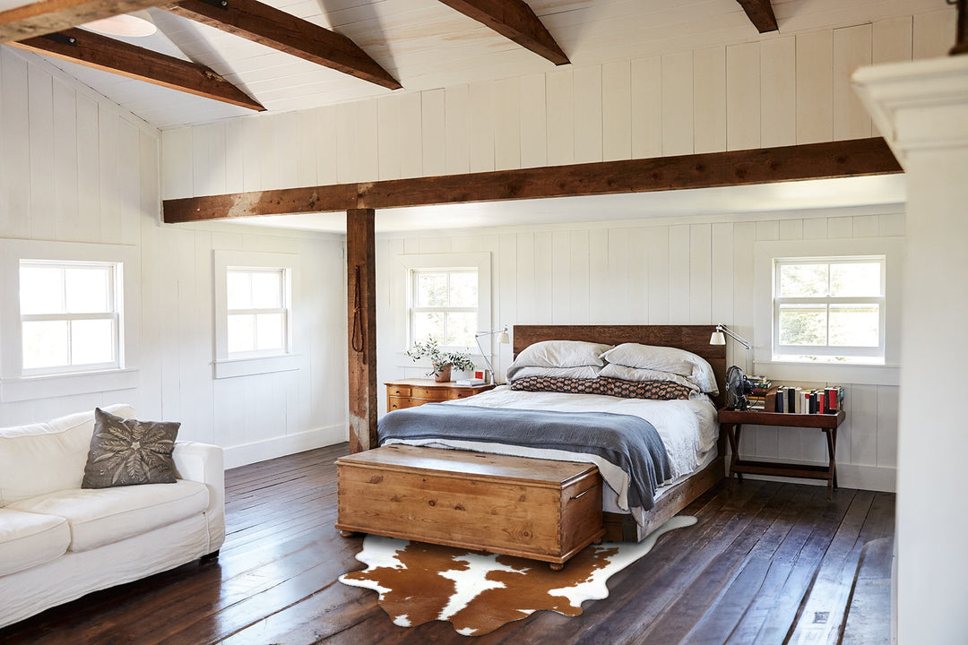 Brown and White X-Large Brazilian Cowhide Rug 7'4"H x 6'4"W #B18794 by