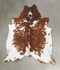 Brown and White X-Large Brazilian Cowhide Rug 7'1
