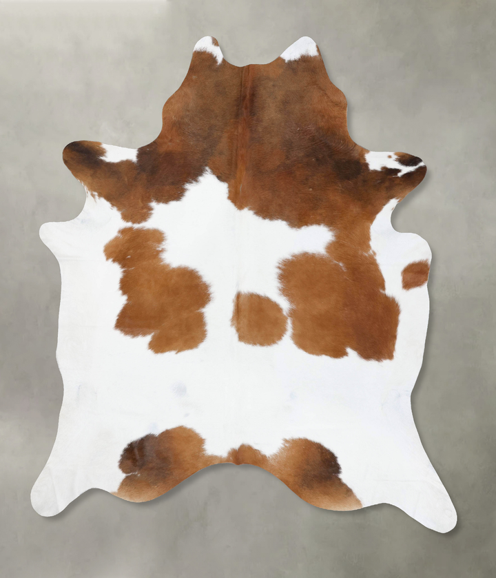 Brown and White XX-Large Brazilian Cowhide Rug 8'7"H x 7'2"W #B18801 by Hudson Hides