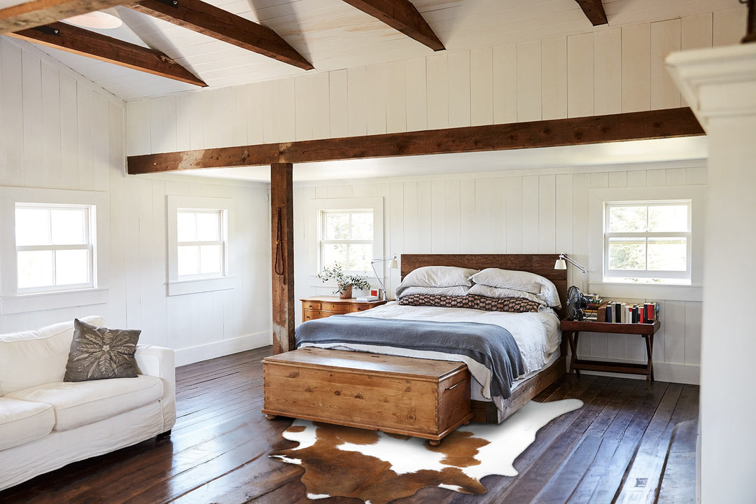 Brown and White XX-Large Brazilian Cowhide Rug 8'7"H x 7'2"W #B18801 b