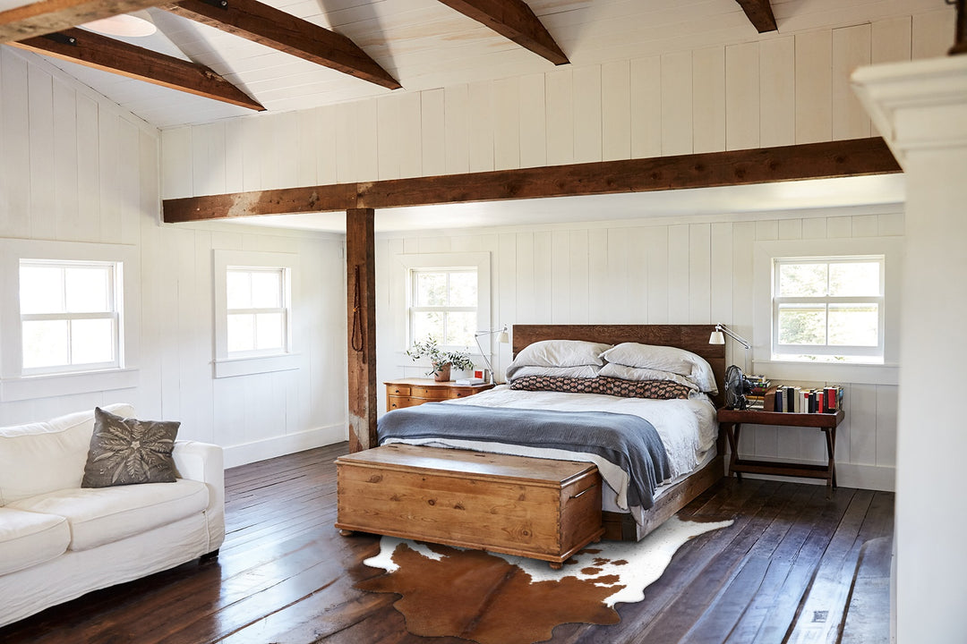 Brown and White XX-Large Brazilian Cowhide Rug 8'2"H x 6'9"W #B18806 b