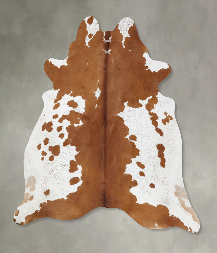 Brown and White XX-Large Brazilian Cowhide Rug 8'5"H x 7'10"W #B18807 by Hudson Hides