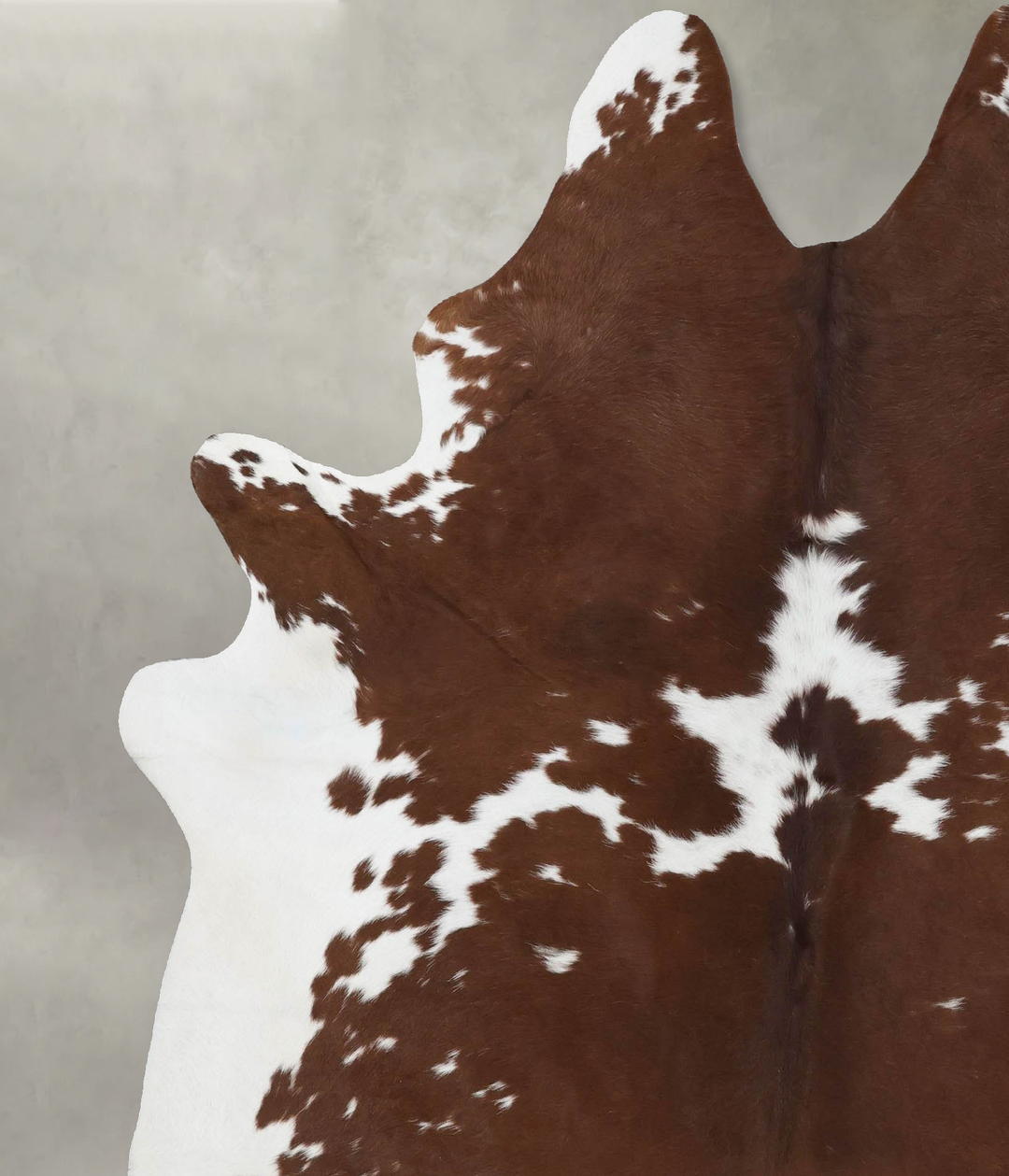 Brown and White X-Large Brazilian Cowhide Rug 7'8"H x 6'4"W #B18808 by