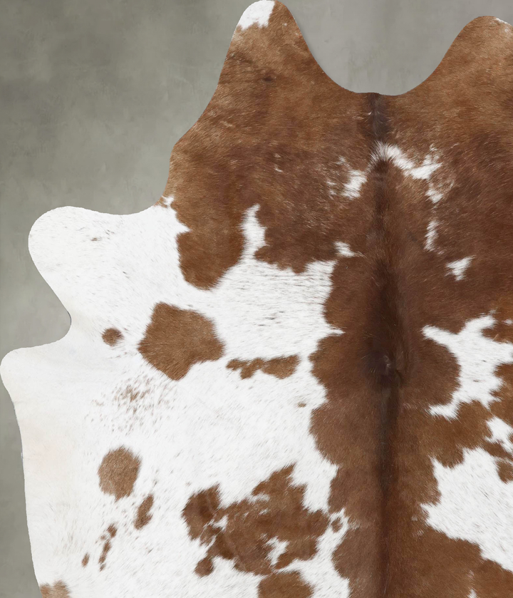 Brown and White X-Large Brazilian Cowhide Rug 7'7"H x 6'2"W #B18809 by Hudson Hides