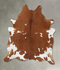 Brown and White XX-Large Brazilian Cowhide Rug 7'8