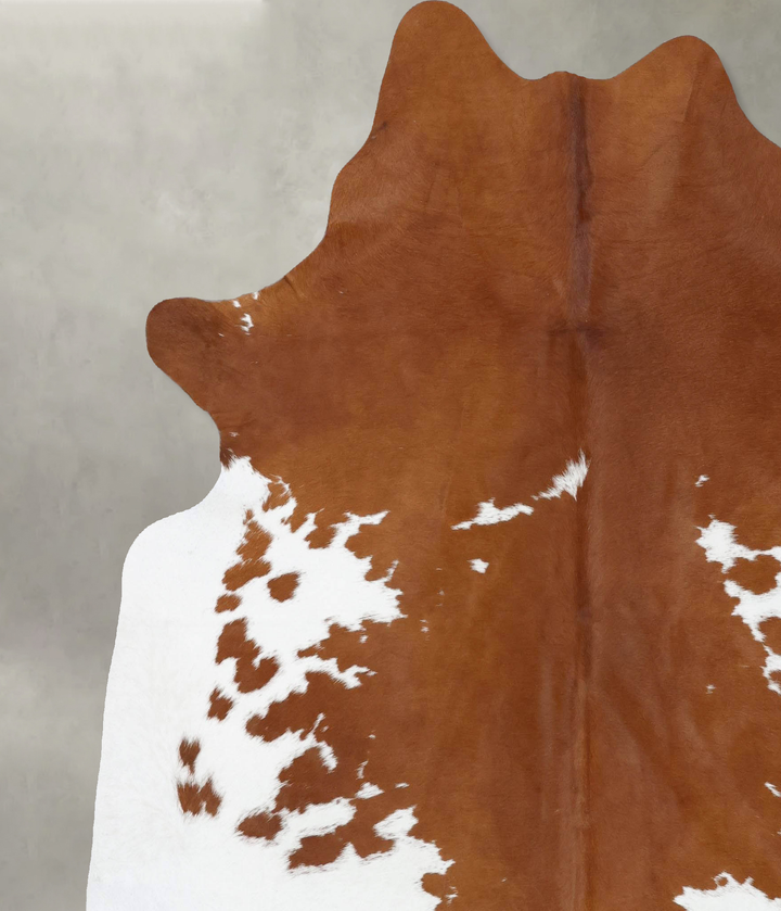 Brown and White XX-Large Brazilian Cowhide Rug 7'10"H x 6'10"W #B18813 by Hudson Hides