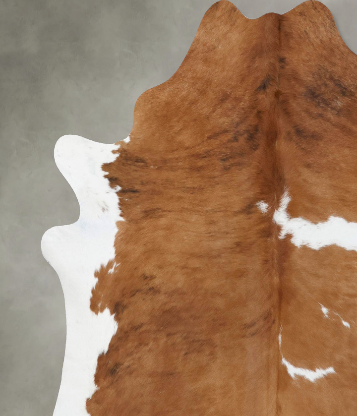 Brown and White X-Large Brazilian Cowhide Rug 7'5"H x 6'5"W #B18814 by Hudson Hides
