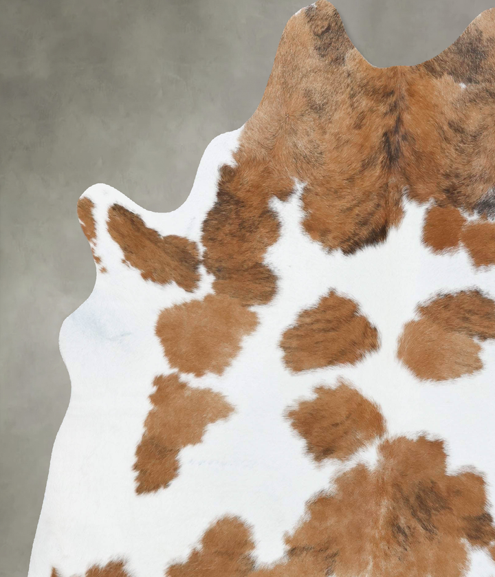 Brown and White X-Large Brazilian Cowhide Rug 7'4"H x 6'4"W #B18815 by Hudson Hides