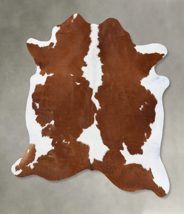 Brown and White X-Large Brazilian Cowhide Rug 7'1"H x 6'6"W #B18818 by Hudson Hides