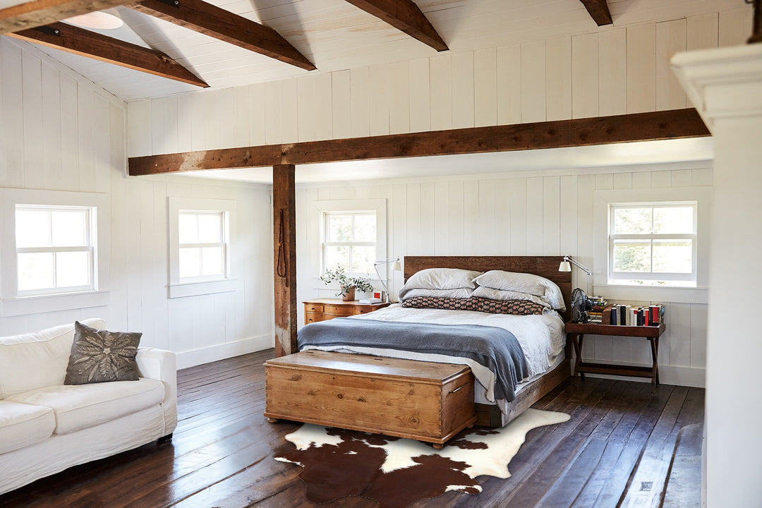 Brown and White XX-Large Brazilian Cowhide Rug 8'7"H x 7'5"W #B18820 b