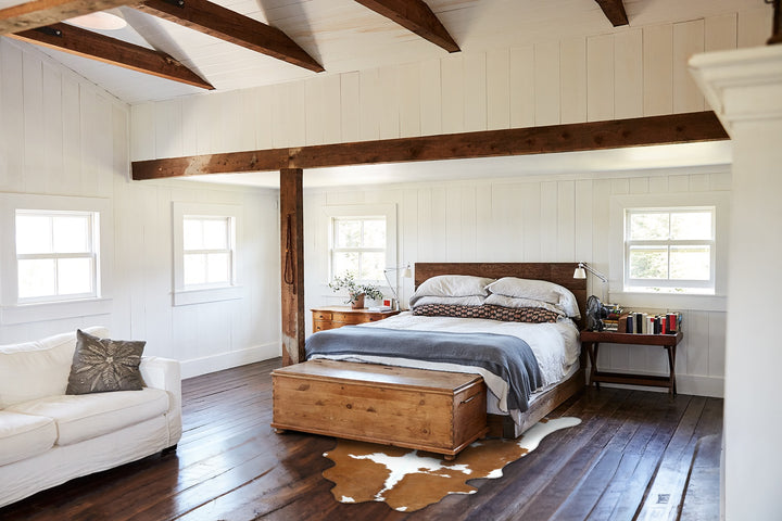 Brown and White X-Large Brazilian Cowhide Rug 7'5"H x 6'2"W #B18885 by Hudson Hides