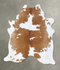 Beige and White X-Large Brazilian Cowhide Rug 6'9