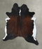 Chocolate and White XX-Large Brazilian Cowhide Rug 7'10