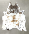 Chocolate and White X-Large Brazilian Cowhide Rug 7'7