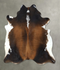 Chocolate and White X-Large Brazilian Cowhide Rug 7'2