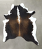 Chocolate and White X-Large Brazilian Cowhide Rug 7'10