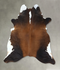 Chocolate and White XX-Large Brazilian Cowhide Rug 7'11
