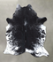 Salt and Pepper Black Large Brazilian Cowhide Rug 7'1