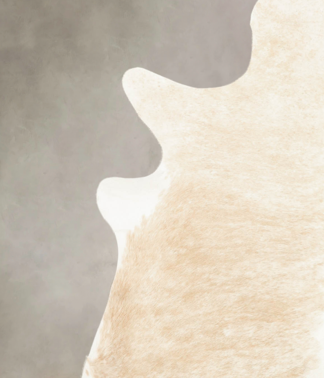Beige and White X-Large Brazilian Cowhide Rug 7'1"H x 6'0"W #B1914 by
