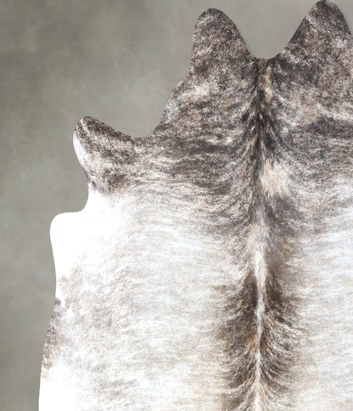 Grey Brindle X-Large Brazilian Cowhide Rug 7'1"H x 6'11"W #B19148 by Hudson Hides