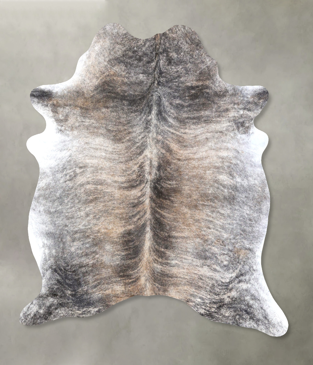 Grey Brindle X-Large Brazilian Cowhide Rug 7'5"H x 6'0"W #B19165 by Hu
