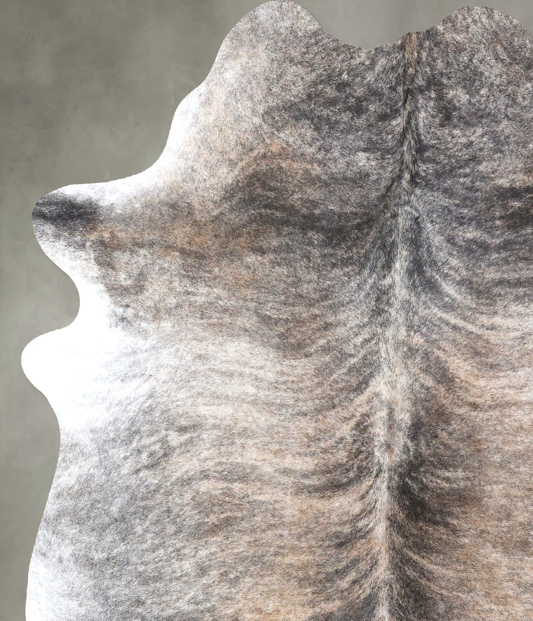 Grey Brindle X-Large Brazilian Cowhide Rug 7'5"H x 6'0"W #B19165 by Hu