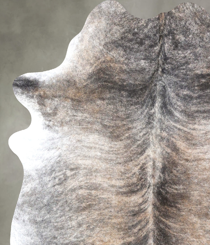 Grey Brindle X-Large Brazilian Cowhide Rug 7'5"H x 6'0"W #B19165 by Hudson Hides