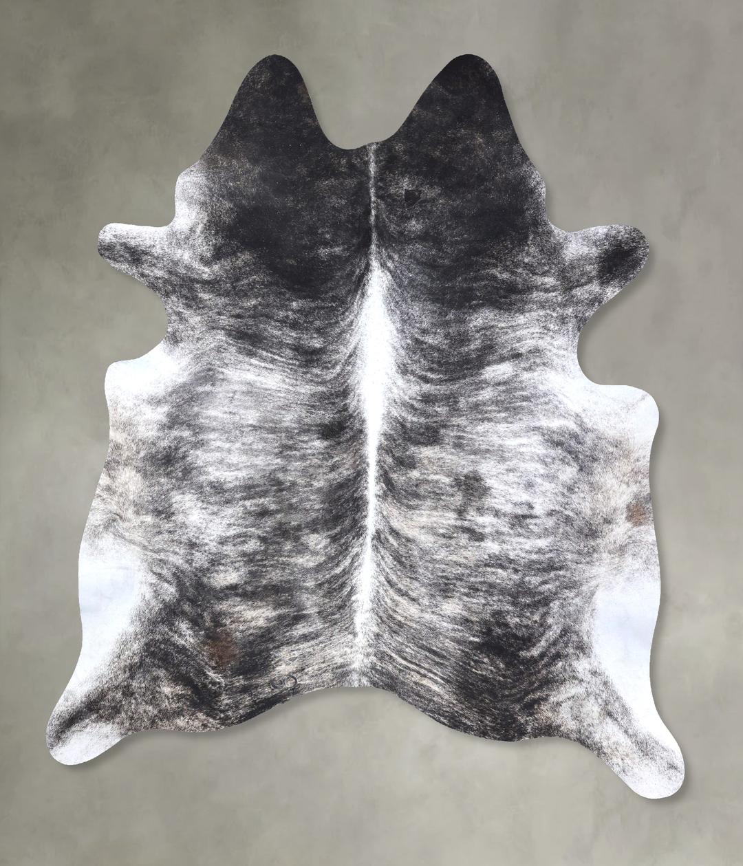 Grey Brindle XX-Large Brazilian Cowhide Rug 8'1"H x 6'8"W #B19187 by H