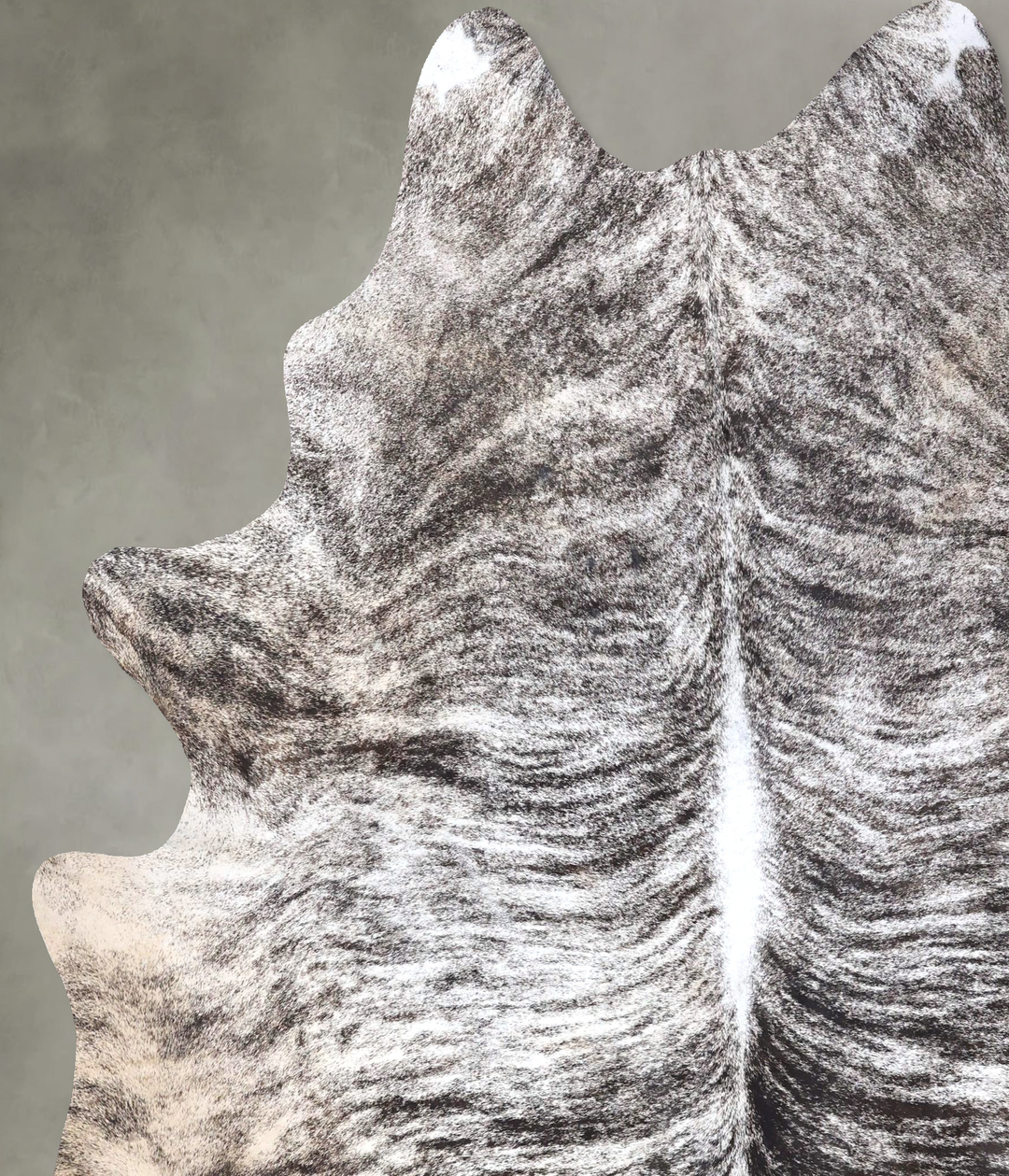 Grey Brindle XX-Large Brazilian Cowhide Rug 8'3"H x 6'11"W #B19217 by