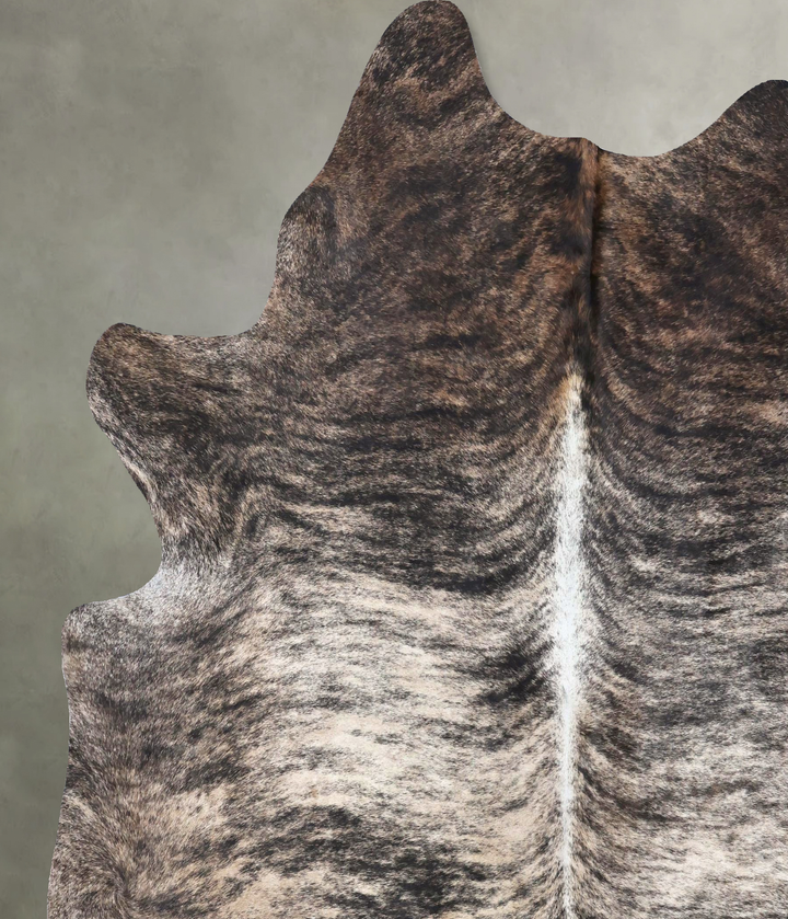 Grey Brindle XX-Large Brazilian Cowhide Rug 8'1"H x 7'0"W #B19229 by Hudson Hides
