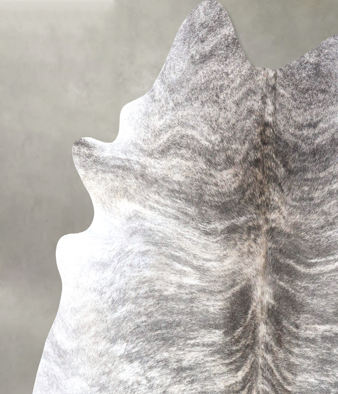 Grey Brindle XX-Large Brazilian Cowhide Rug 7'4"H x 7'0"W #B19234 by H