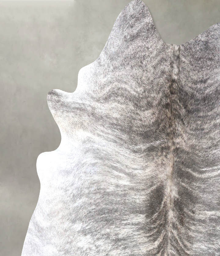 Grey Brindle XX-Large Brazilian Cowhide Rug 7'4"H x 7'0"W #B19234 by Hudson Hides