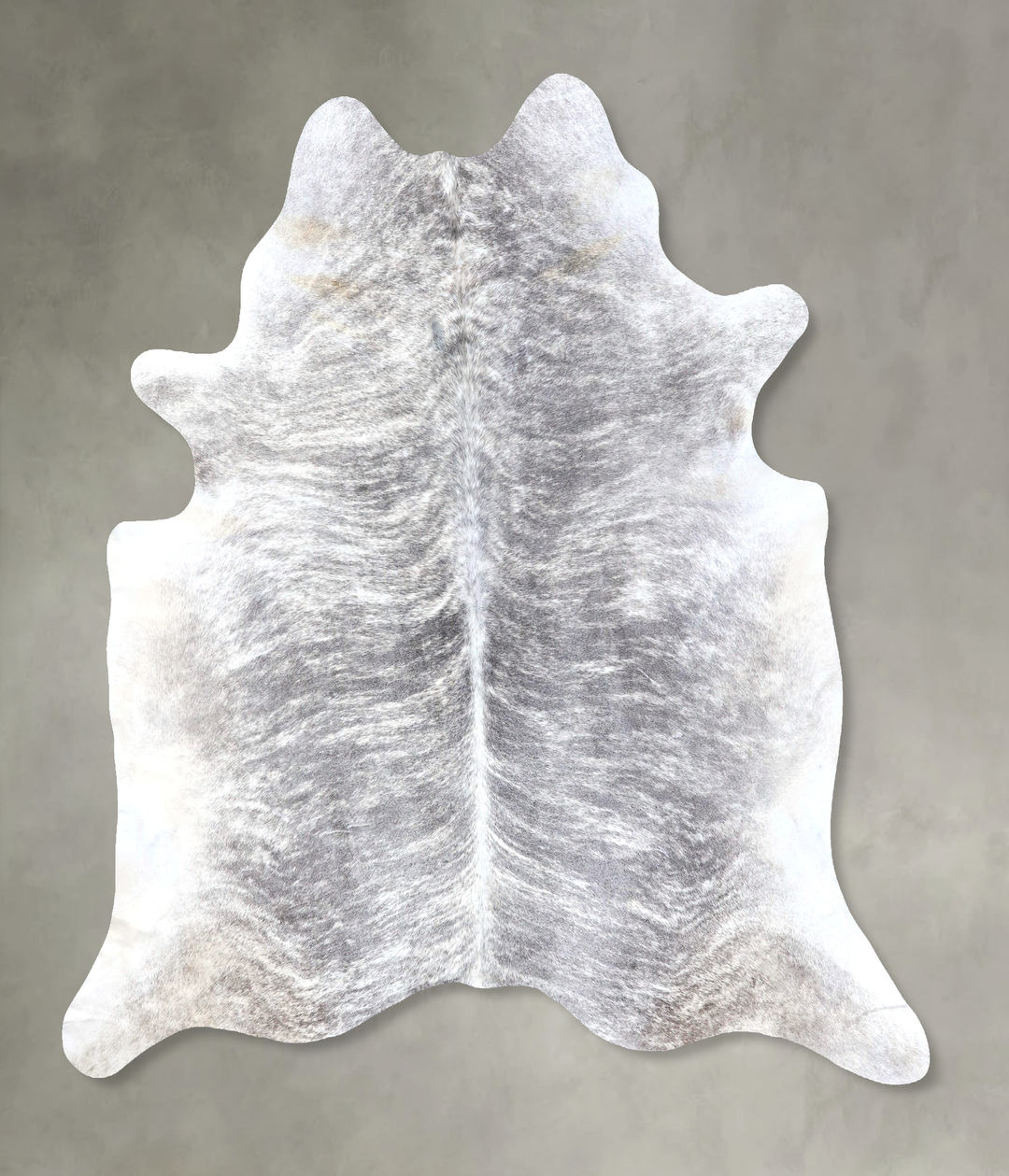 Grey Brindle XX-Large Brazilian Cowhide Rug 7'8"H x 7'2"W #B19235 by H