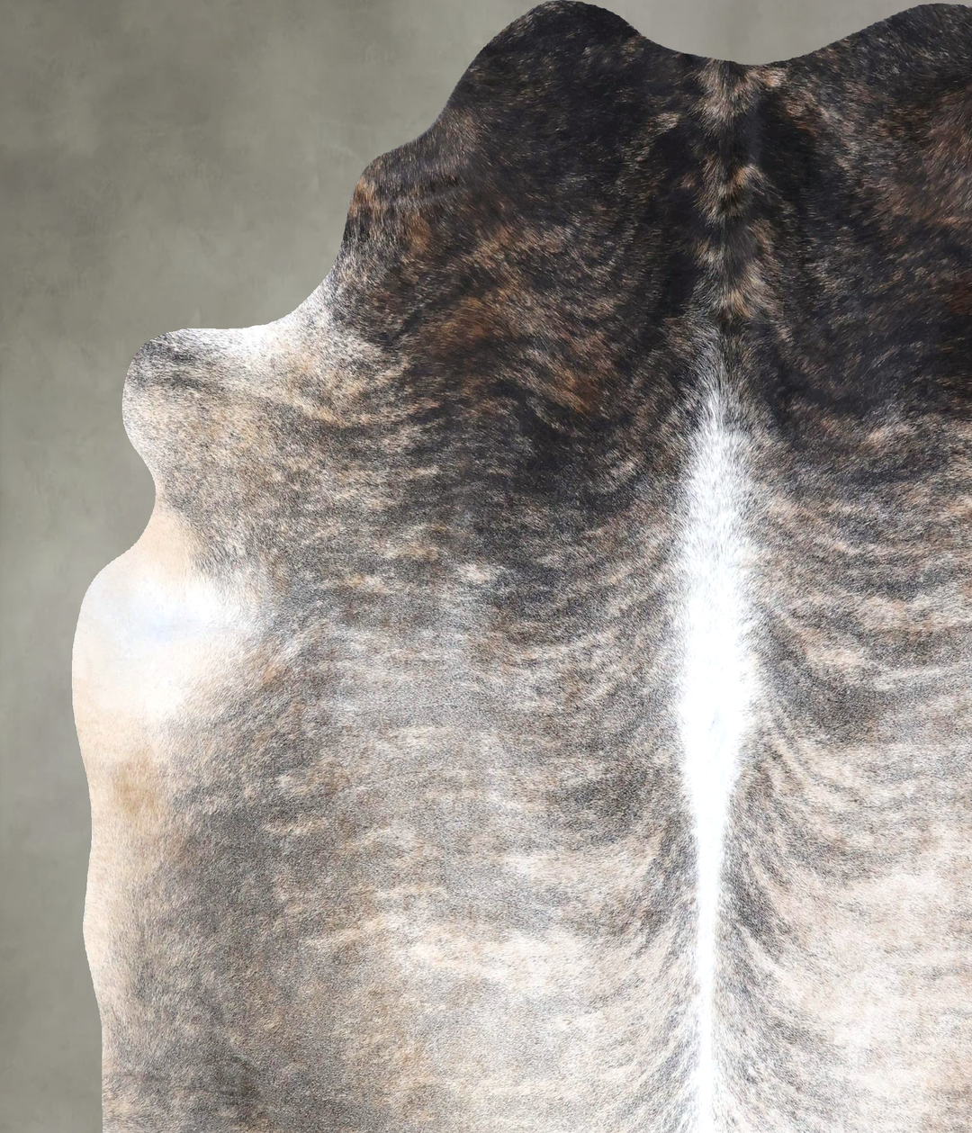 Grey Brindle XX-Large Brazilian Cowhide Rug 7'6"H x 6'10"W #B19259 by