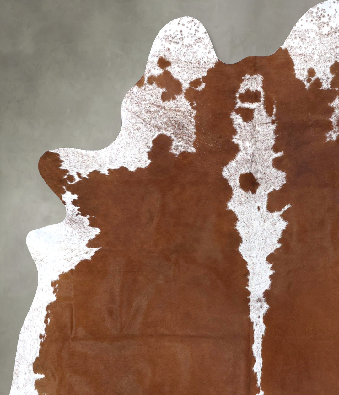 Brown and White Regular X-Large Brazilian Cowhide Rug 7'11"H x 6'2"W #