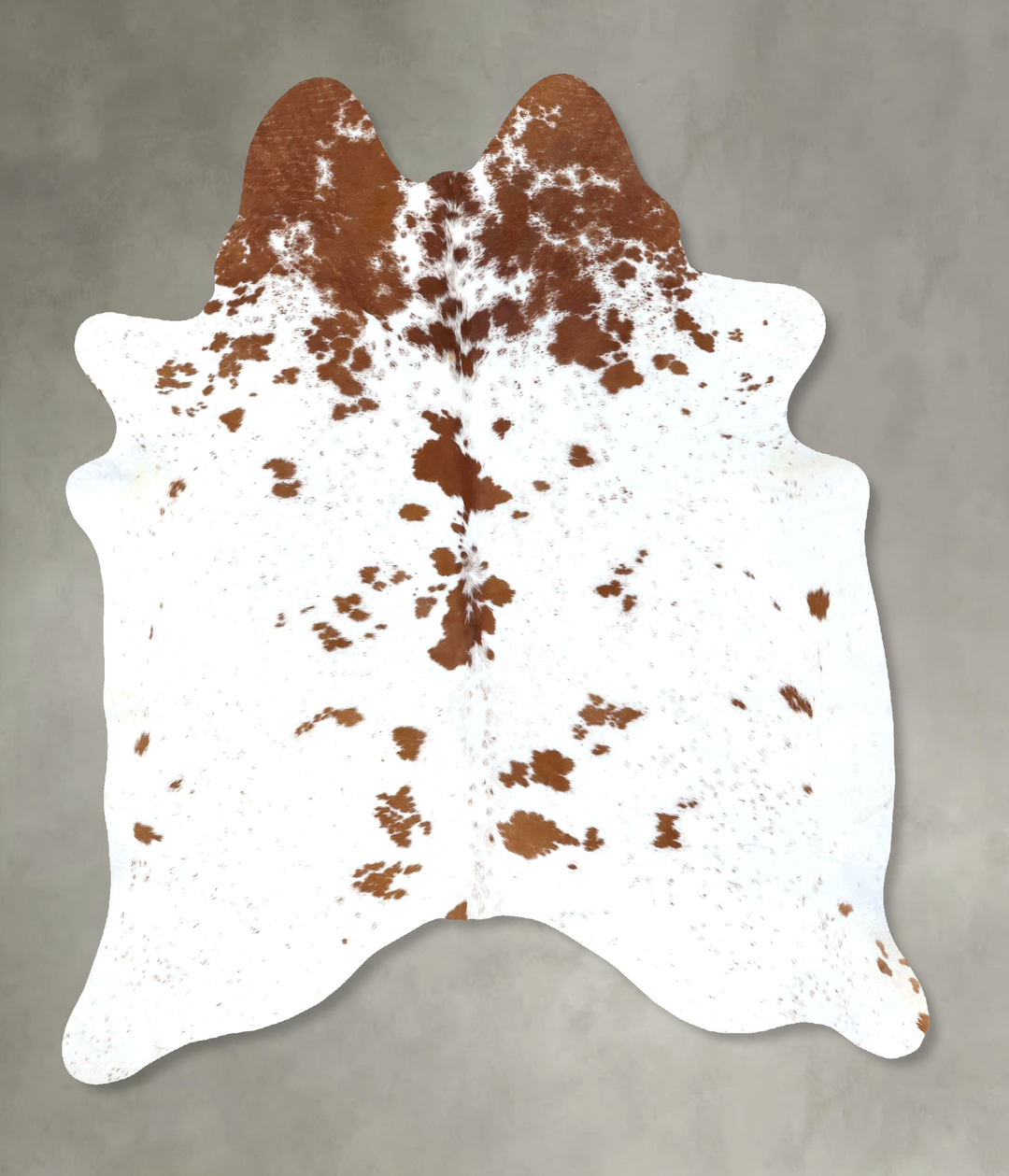 Brown and White Large Brazilian Cowhide Rug 6'10"H x 5'9"W #B19404 by