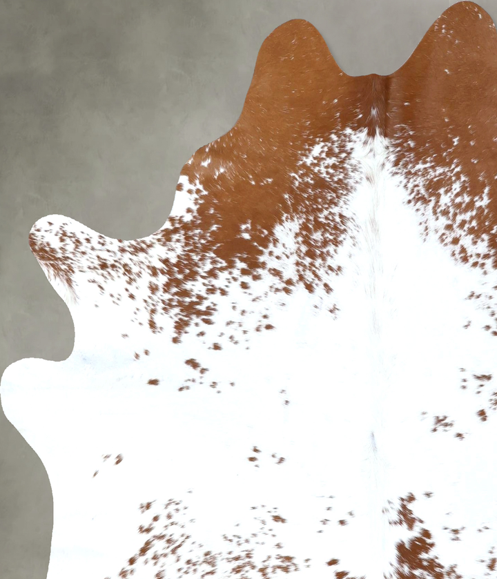 Brown and White Large Brazilian Cowhide Rug 6'2"H x 5'8"W #B19405 by Hudson Hides
