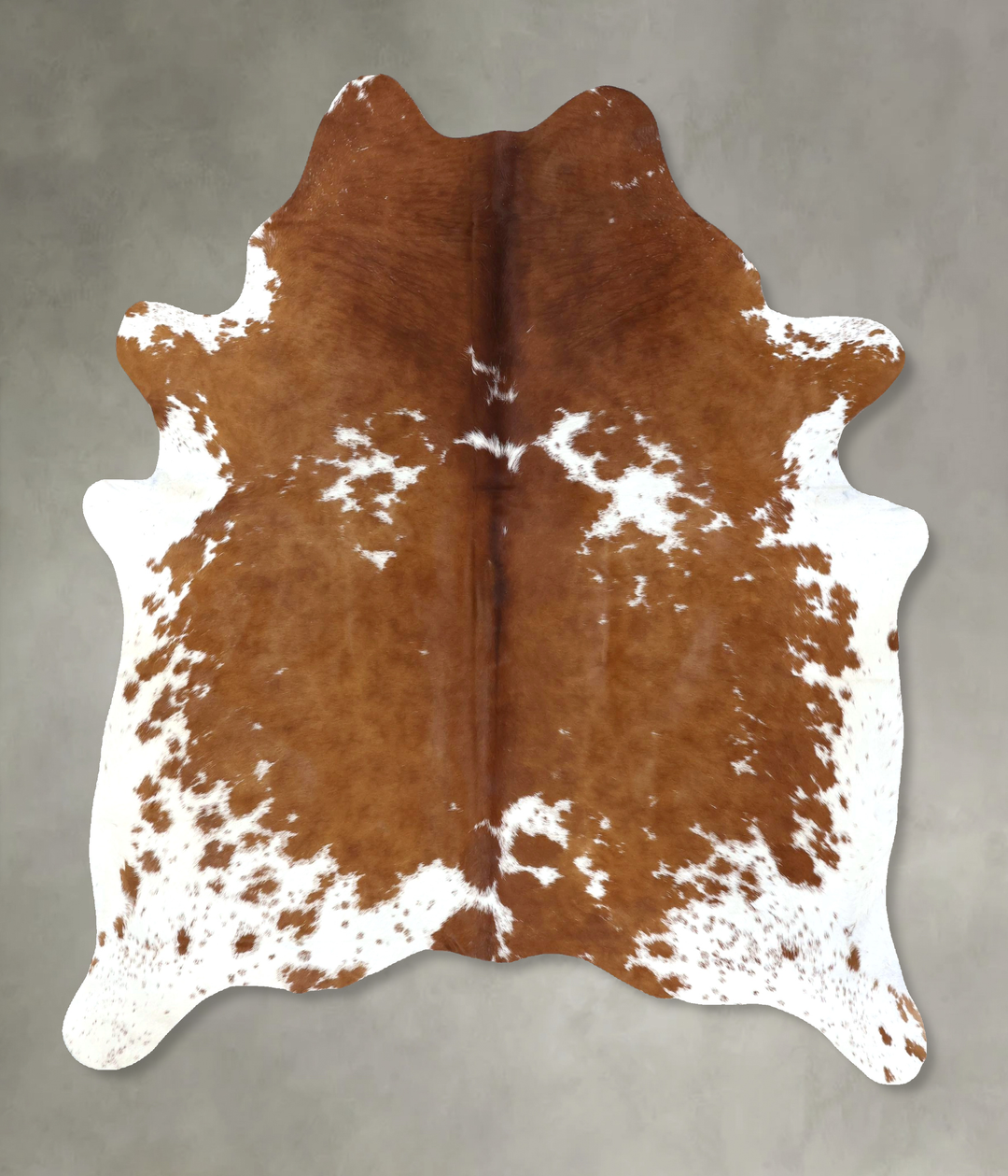 Brown and White Large Brazilian Cowhide Rug 6'9"H x 5'5"W #B19407 by H