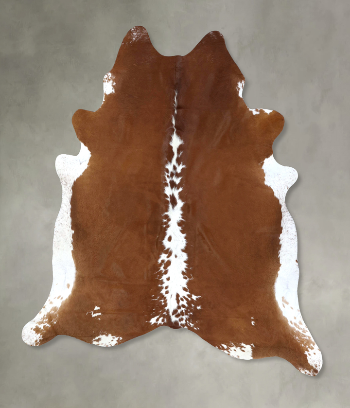 Brown and White Regular XX-Large Brazilian Cowhide Rug 8'4"H x 7'4"W #B19444 by Hudson Hides