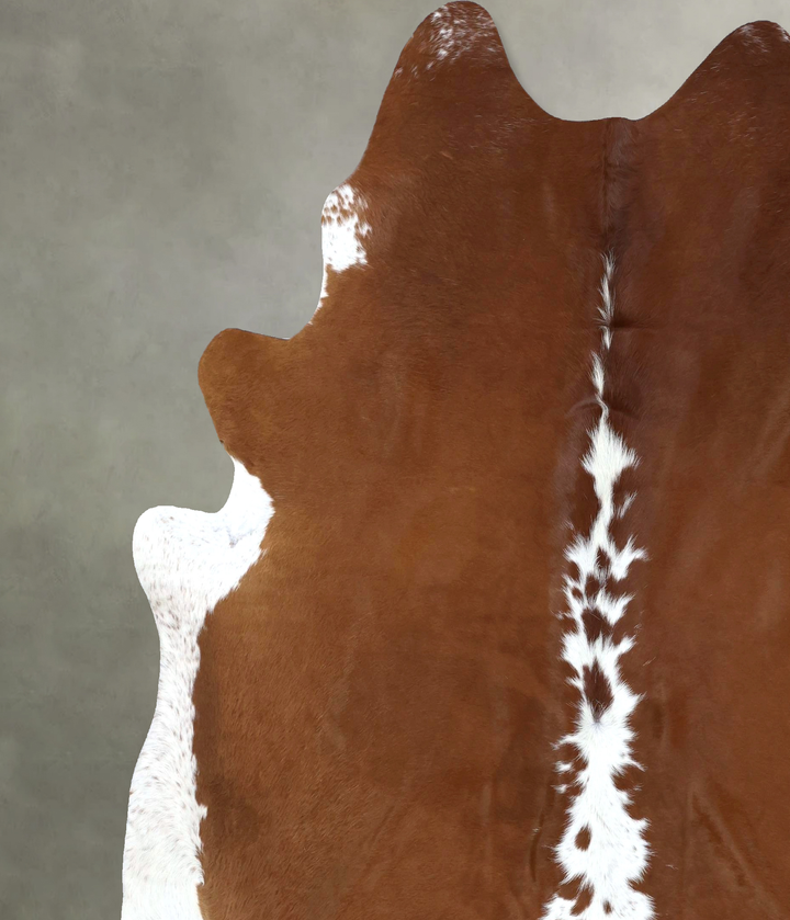 Brown and White Regular XX-Large Brazilian Cowhide Rug 8'4"H x 7'4"W #B19444 by Hudson Hides