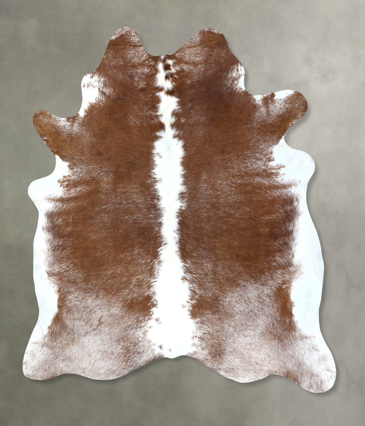 Brown and White X-Large Brazilian Cowhide Rug 7'5"H x 6'4"W #B19572 by Hudson Hides