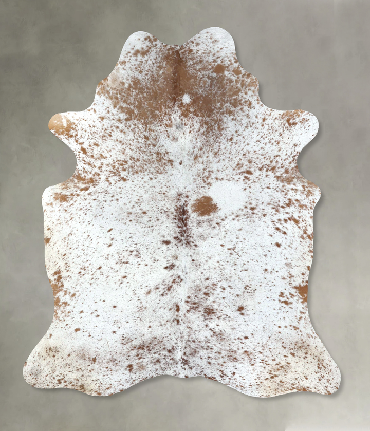 Salt and Pepper Brown Large Brazilian Cowhide Rug 7'2"H x 5'6"W #B19575 by Hudson Hides