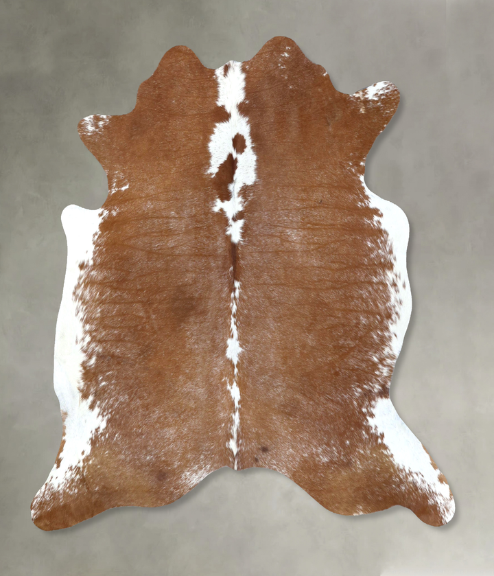 Brown and White Regular X-Large Brazilian Cowhide Rug 6'8"H x 6'4"W #B19623 by Hudson Hides