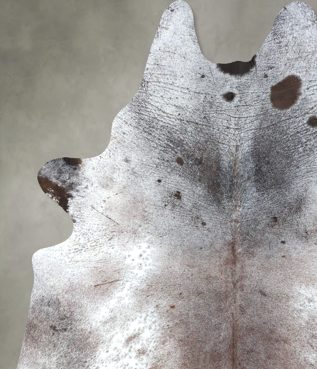 Salt and Pepper Brown XX-Large Brazilian Cowhide Rug 8'1"H x 6'3"W #B1