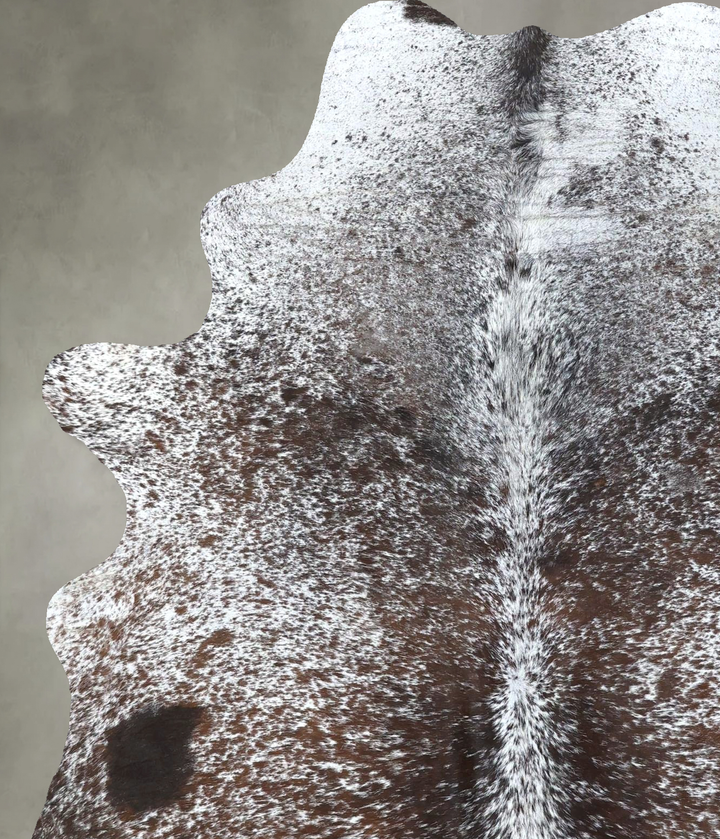 Salt and Pepper Brown Large Brazilian Cowhide Rug 6'7"H x 5'3"W #B19642 by Hudson Hides