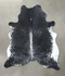 Salt and Pepper Black X-Large Brazilian Cowhide Rug 7'7