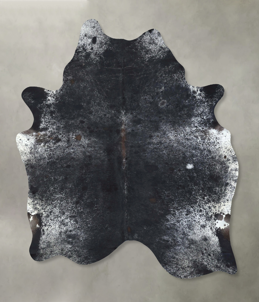 Salt and Pepper Black XX-Large Brazilian Cowhide Rug 8'2"H x 6'2"W #B1