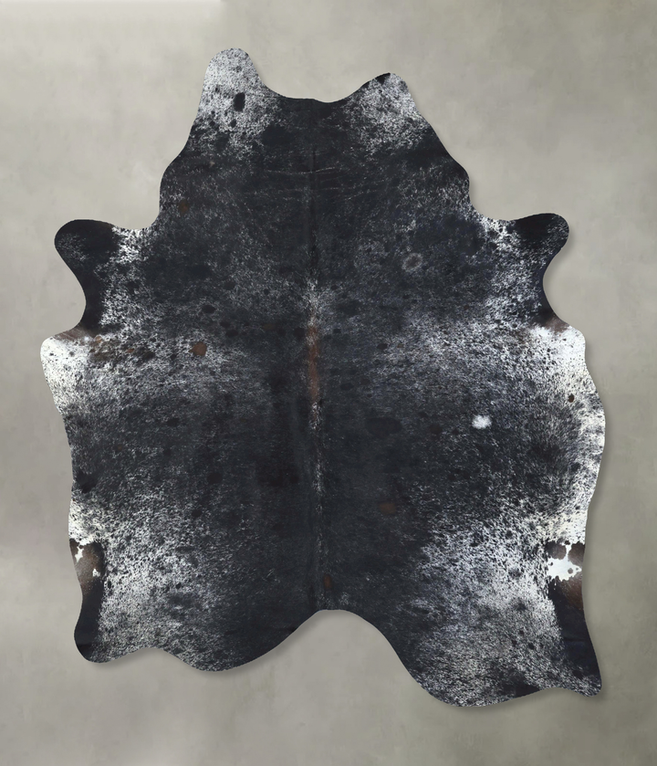 Salt and Pepper Black XX-Large Brazilian Cowhide Rug 8'2"H x 6'2"W #B19736 by Hudson Hides