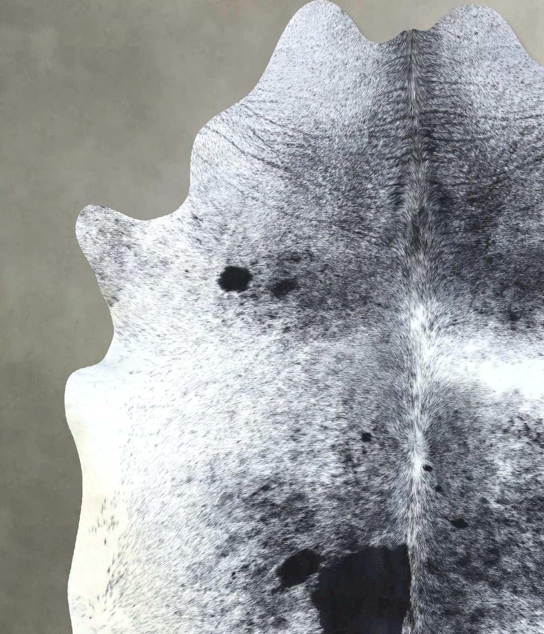 Salt and Pepper Black XX-Large Brazilian Cowhide Rug 7'11"H x 6'8"W #B